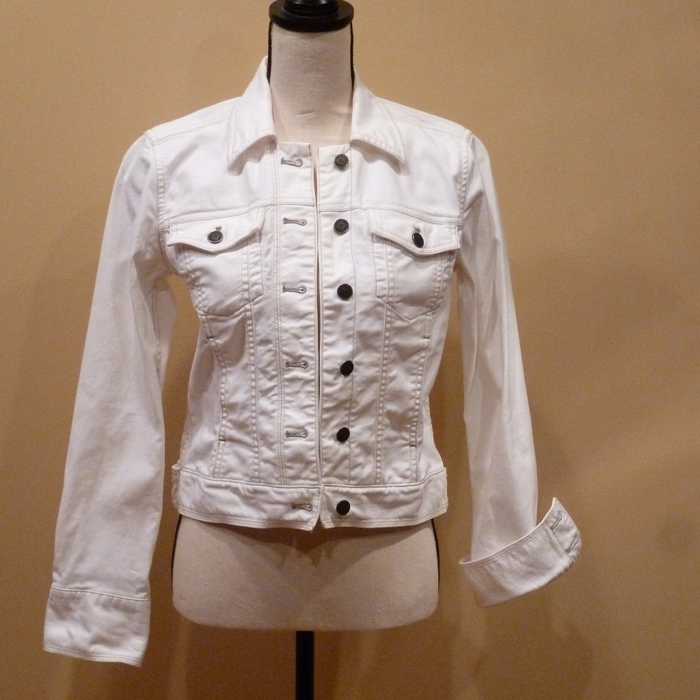 Eddie Bauer white jean jacket